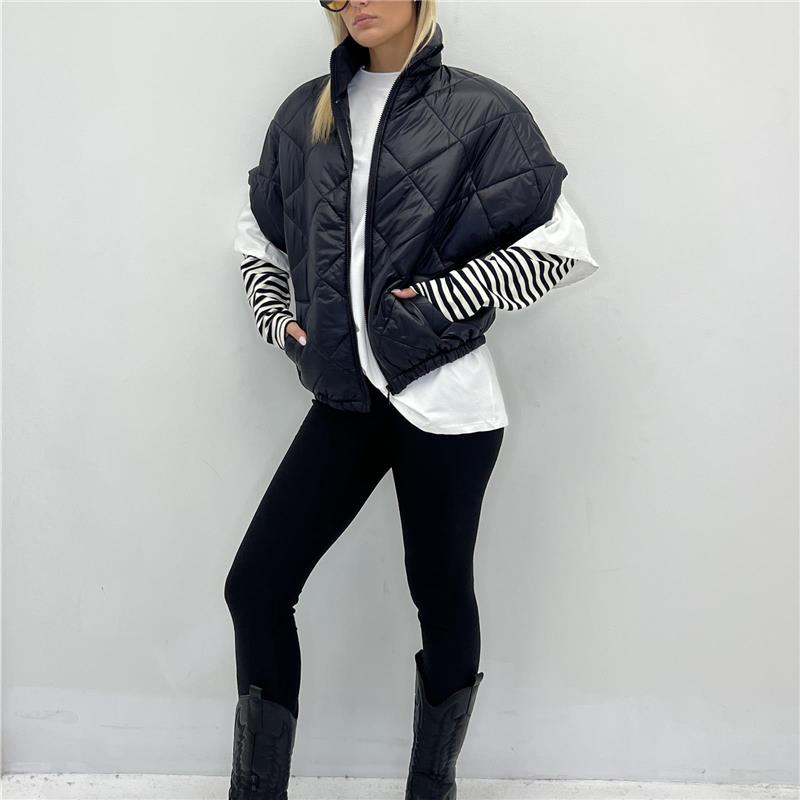 piumino smanicato trapuntato con collo alto futura